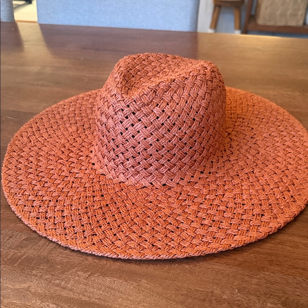 Universal Thread Woven Sun Hat in Rust